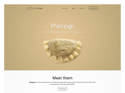 Pierogi (Dumplings) Website dumplings food funny landing page minimalistic pierogi polish product page ui deisgn web web design website