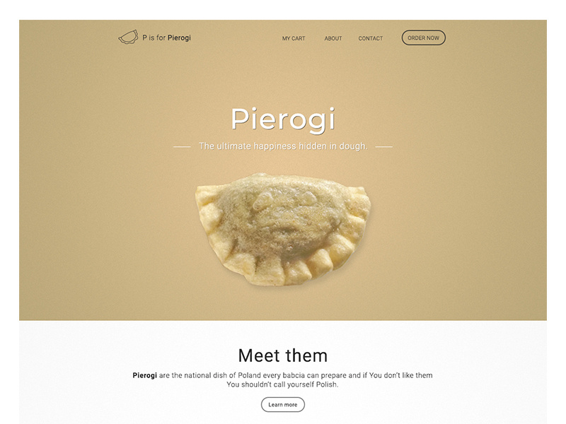 Pierogi (Dumplings) Website polish minimalistic funny ui deisgn product page landing page website web design web food dumplings pierogi