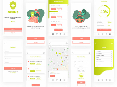 Carplug - app concept for electric cars app car carplug digital electric illustration interface design ios mobile navigation product design ui ux ux ui design