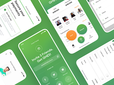 Pocketi. Online payments app design figma fintech fintech app green payments payments app typography ui uiux wallet wallet app wallet ui
