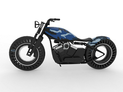 Fuel Cell Military Bobber cad design render