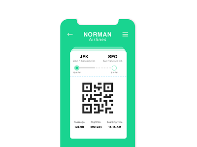 DailyUI | Boarding pass | 024 airlines boarding pass card dailyui flight mobile qrcode ui uiux