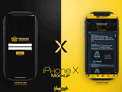 Apple iphone X Premade Graphics App Concept.