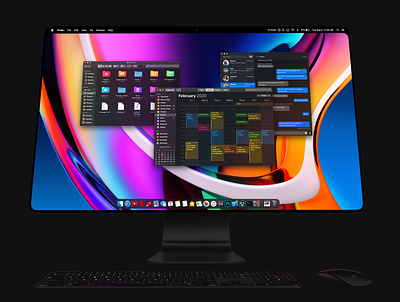 iMac Concept bezel computer concept dark design desktop edge to edge face id faceid fullscreen future imac imac pro mac macos screen ui