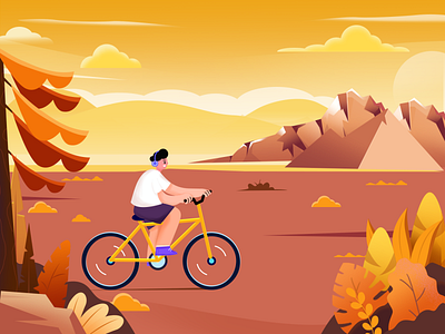 cycling clean color design illustration
