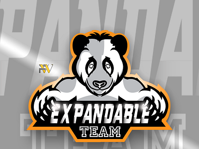Team expandable design gaming logo panda