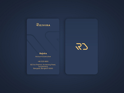 Business Card blue branding business card clean design flat gold logo minimal typography