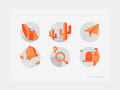 Default Page Illustrations app design flat icon illustration orange ui vector