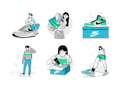 SNEAKERS branding clean design flat illustration shop sneakers