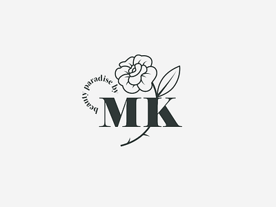 MK brand identity branding cosmetic flower identity illustration logo logos logotype minimal simple smart wordmark