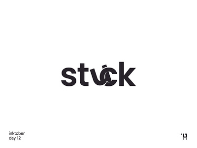 stuck inktober logo minmimal design wordmark