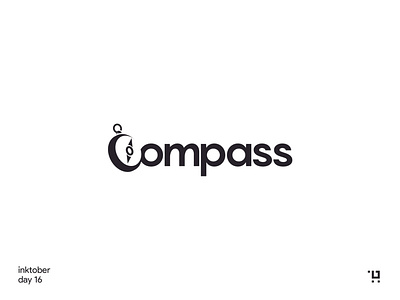 compass inktober logo minmimal design wordmark