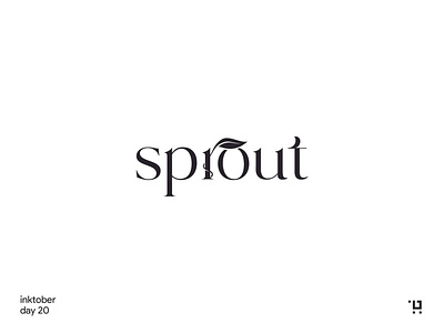 sprout inktober logo minmimal design wordmark