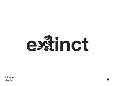 extinct inktober logo minmimal design wordmark