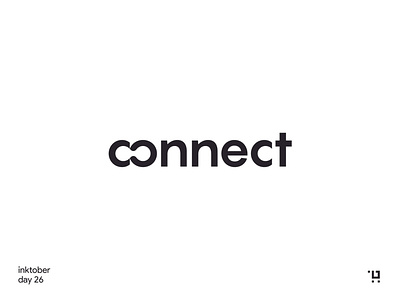 connect inktober logo minmimal design wordmark