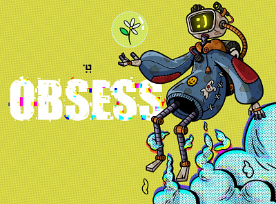 Obsess character design graphic design illustration poster sci fi