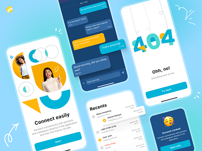 Mobile app - New messenger 404 app application call chat clean color colorfull messenger minimal mobile modern ui ux
