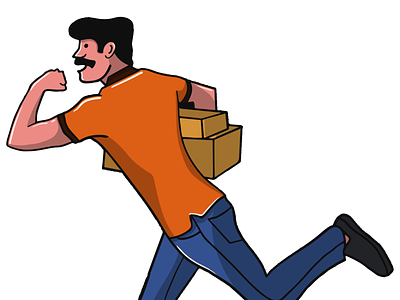Fast Delivery delivery boy food delivery illustration indian delivery boy