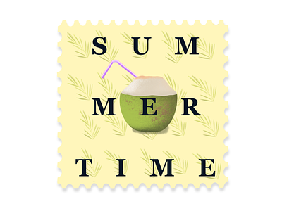 Summer stamp artwork design illustration modern post post services stamp stamp illustrations
