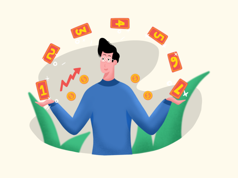 Salesman procreate people modern colours design artwork illustration salesman