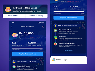 Locked Bonus mobile mobile application ui ux