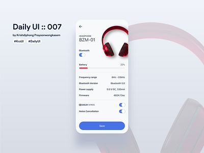 Headphone Setting App #dailyui #007