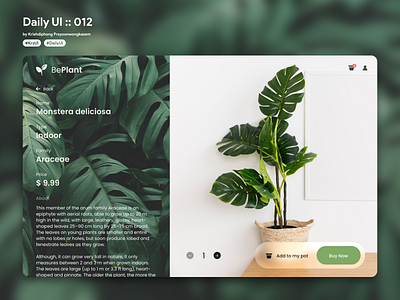 E-commerce from BePlant #dailyui #012 012 add to cart branding checkout dailyui design green logo monstera plant shopping treehouse trees ui userinterface website