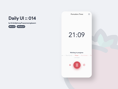 Pomodoro Timer #dailyui #014 app application dailyui design minimal minimalism minimalist minimalistic pomodoro timer tomato ui userinterface vector white