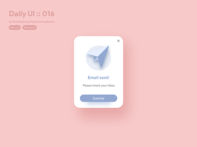 Email sent pop-up #dailyui #016 app application dailyui design email icon illustration light overlays pantone popup rose quartz sent serenity shadow ui userinterface vector website