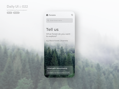 Home page in Foresto app #dailyui #022