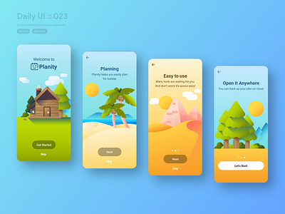 Onboarding with Planity app #dailyui #023