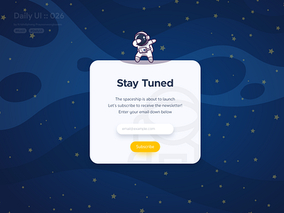 Subscribe #dailyui #026 app application blue dailyui design designs illustration space spaceman subscribe subscription subscription box subscriptions typography ui ui design userinterface vector white yellow