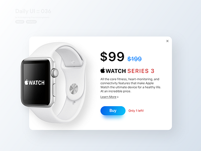 Special Offer #dailyui #036 apple apple watch banner banner ad banner design clean design clean ui dailyui design minimal offer offer banner special special offer typography ui userinterface watch website white