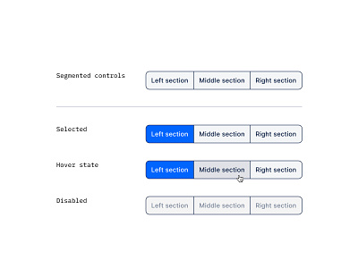UI library: Segmented controls button button design button states design system design systems segmented control ui uidesign uxui