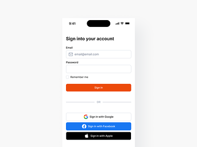 Facebook Login - UI Challenge