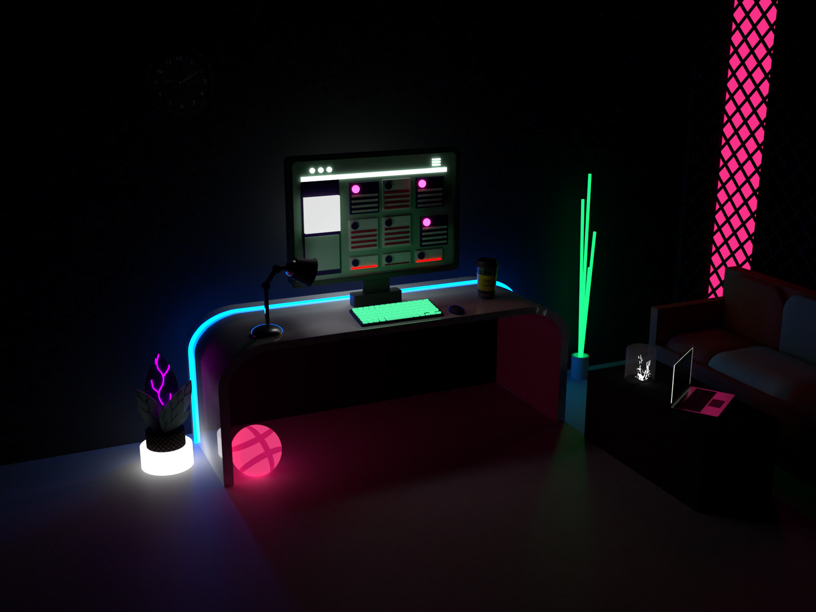 neon desk