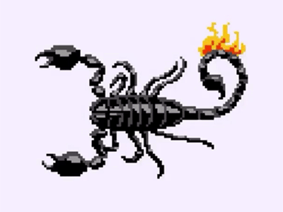 Scorpion 80s 8bit animation budapest fire gif gif animated retro scorpion synthpop
