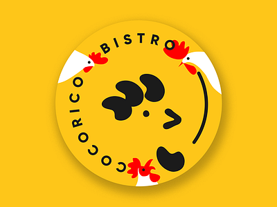 COCORICO • BISTRO animal branding logo logo design mark orange rooster