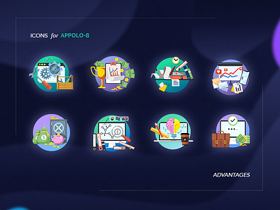 icon | APOLLO-8 adobe illustrator design icon illustration infograhic vector web