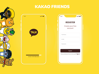 Daily UI #001 - Sign Up " KAKAO FRIENDS " app branding design ui ux