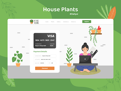 Daily UI #002 - Credit Card Checkout " HOUSE PLANTS "