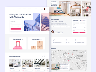 Flatbuddy. Property rental website concept.