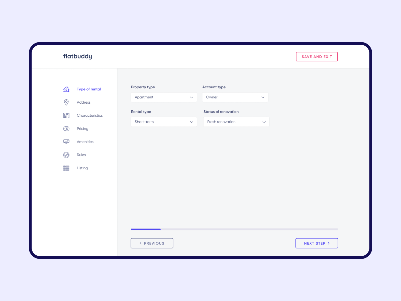 Listing form for landlords animation host interction landlord listing listing page principle principle app property real estate ui ux website