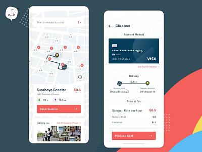 Scooterio - Scooter Rent Mobile App Design Exploration