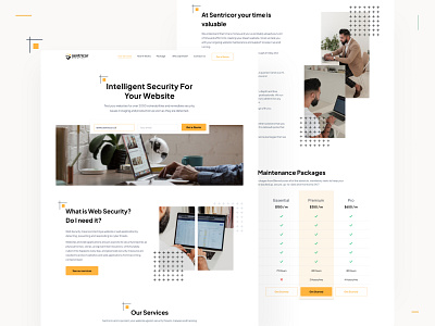 Sentricor Marketing Site Design 🔒 clean design indonesian landing landing page landing page design minimalist security ui web design website whitespace wordpress