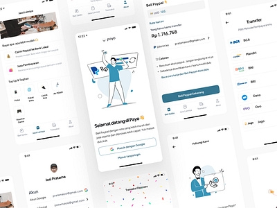 Payo App 2.0 Design Concept 📱 design illustration indonesia indonesian mobile app mobile app design payment paypal sideproject ui ux