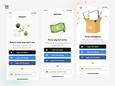 Beneko App Login Screen 📱 branding ecommerce green illustration indonesia indonesian launch login screen mobile app mobile app design on boarding onboarding slide ui ux