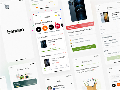 Beneko App Design 📱 app clean design ecommerce green illustration indonesia indonesian logo marketplace minimalist mobile app mobile app design ui ux whitespace