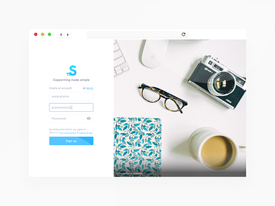 Skrip.in signup form redesign copywriting landing page login register signup ui ux web web design