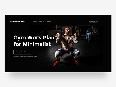 Minimalist Gym Hero UI Exploration fitness fitness club gym hero hero banner indonesia